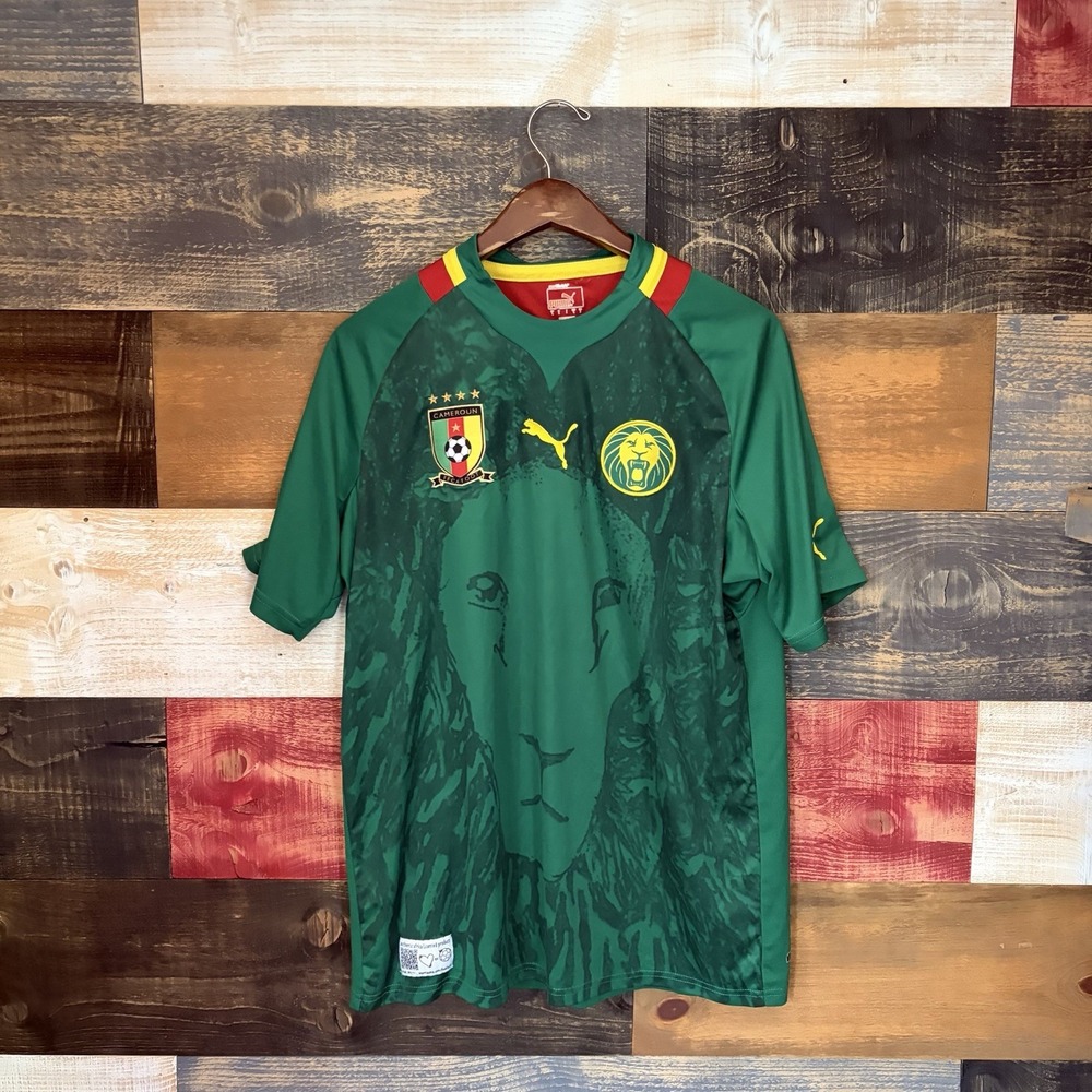 Cameroon 2012 2013 Home Football Shirt Jersey Puma 740193 Green Mens Size L